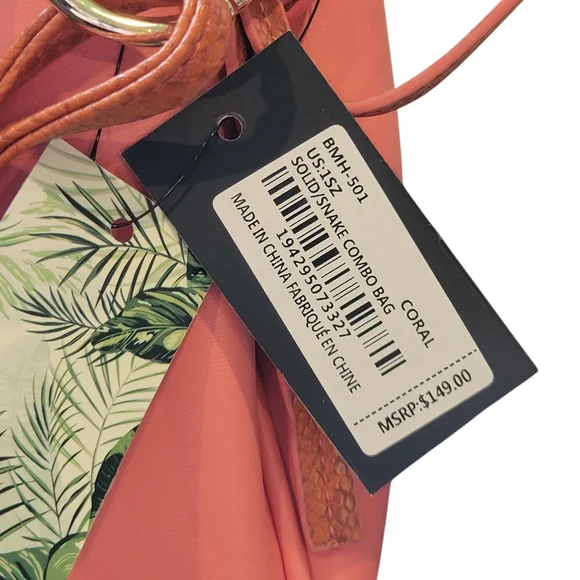 NWT | Badgley Mischka | Vegan Leather & Snake Print Satchel Crossbody - Picture 7 of 13